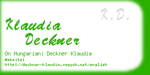 klaudia deckner business card